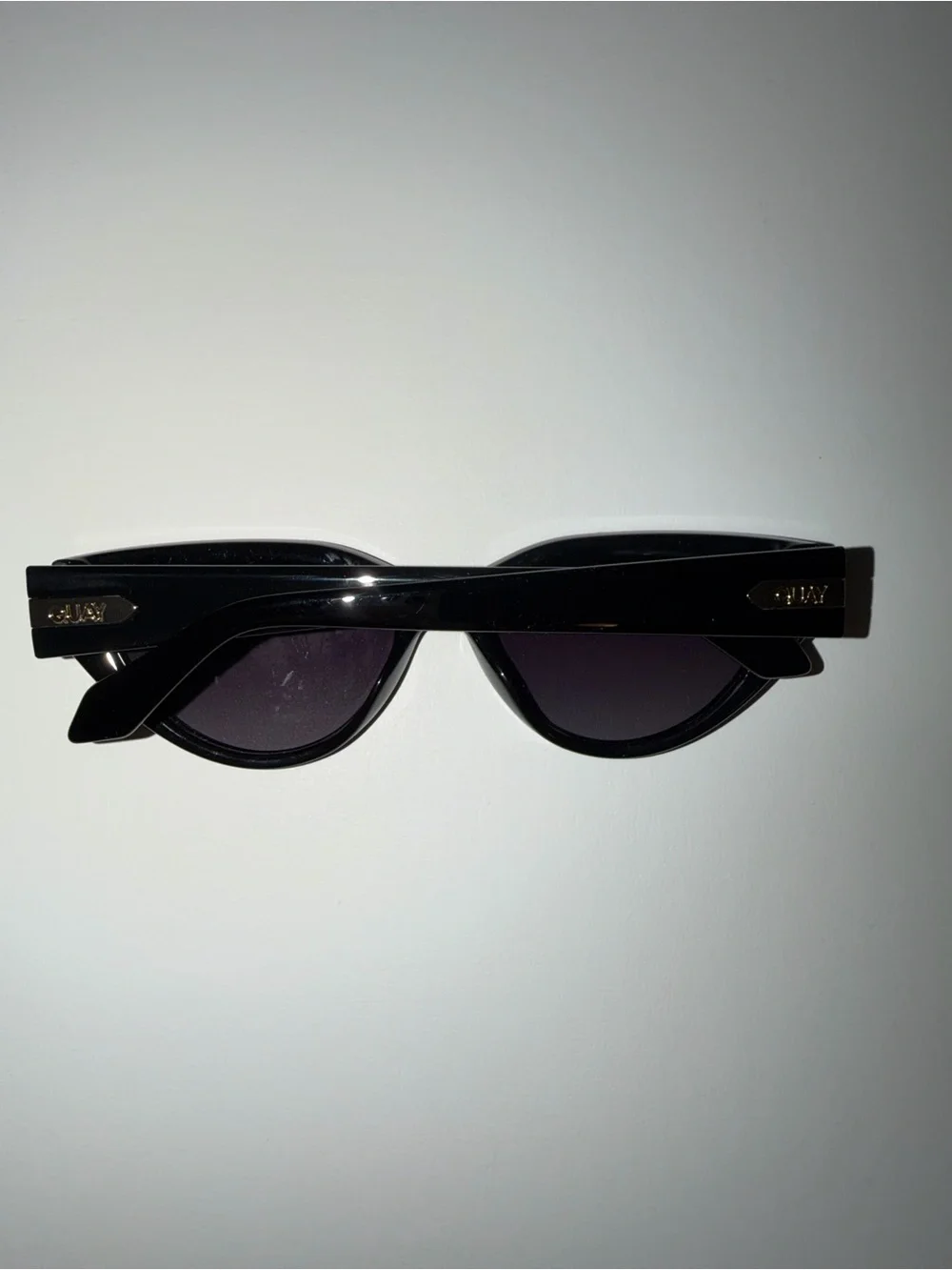 Quay Australia Black Narrow Down Cat Eye Sunglasses Black/Smoke Polarized